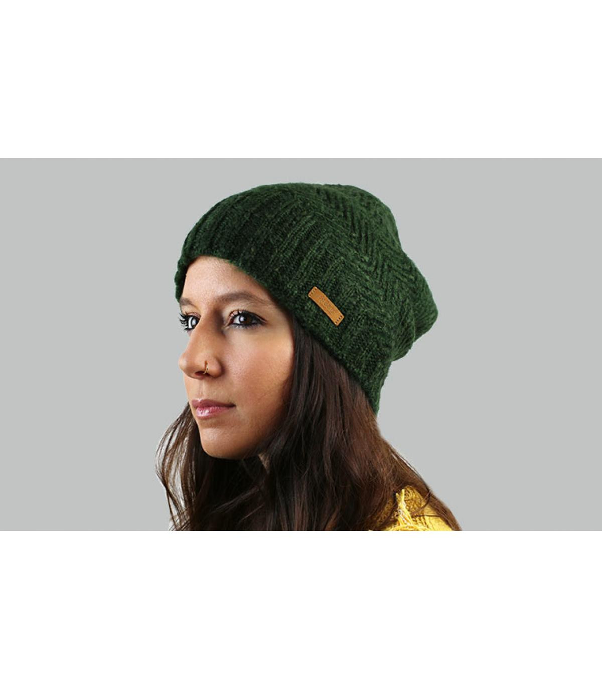 gorro largo verde Barts Cecilia Beanie army